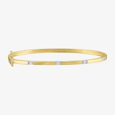 Diamond Addiction (G-H / I1-I2) 1/4 CT. T.W. Lab Grown White Diamond 14K Gold Over Silver Sterling Silver Bangle Bracelet