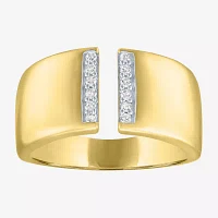 Diamond Addiction (G-H / I1-I2) Womens 1/10 CT. T.W. Lab Grown White 14K Gold Over Silver Cocktail Ring