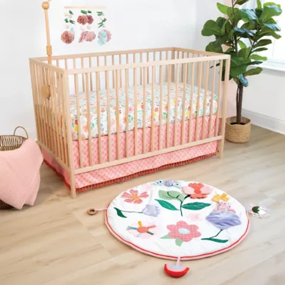 The Peanutshell Floral Play Mat & Security Blanket 4-pc. Crib Bedding Set