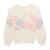 Little & Big Girls Crew Neck Long Sleeve Fleece Hello Kitty Sweatshirt