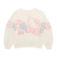 Little & Big Girls Crew Neck Long Sleeve Fleece Hello Kitty Sweatshirt