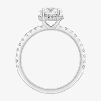 Effy  (G / Vs2-Si1) Womens 1 3/4 CT. T.W. Lab Grown White Diamond 14K White Gold Round Solitaire Side Stone Engagement Ring