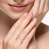 Effy  (G / Vs2-Si1) Womens 1 3/4 CT. T.W. Lab Grown White Diamond 14K White Gold Round Solitaire Side Stone Engagement Ring