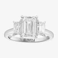 Effy  (G / Vs2-Si1) Womens 3 CT. T.W. Lab Grown White Diamond 14K White Gold 3-Stone Engagement Ring