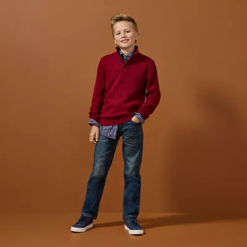 IZOD Little & Big Boys High Neck Long Sleeve Pullover Sweater