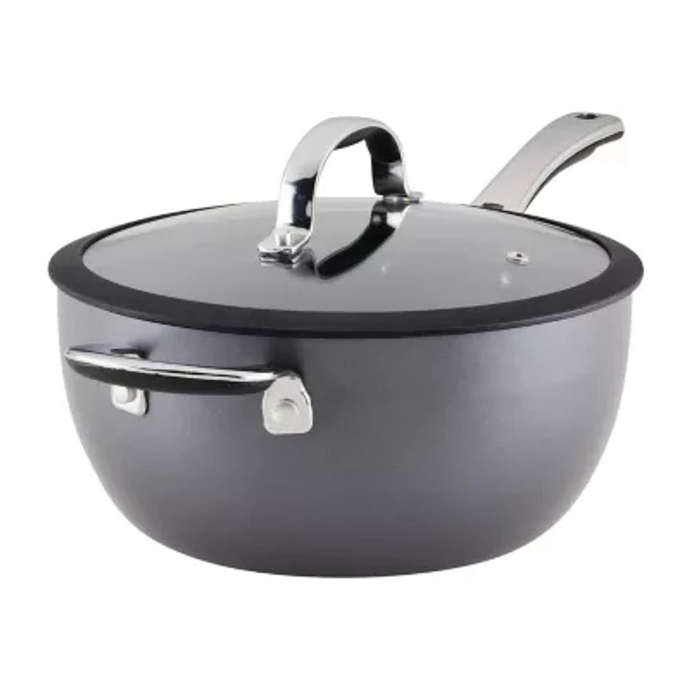 Rachael Ray Cook + Create Hard Anodized 4.5qt. Non-Stick Sauce Pan with Lid