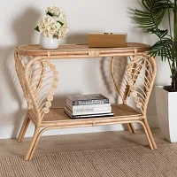 Bastet 2-Drawer Rattan Console Table