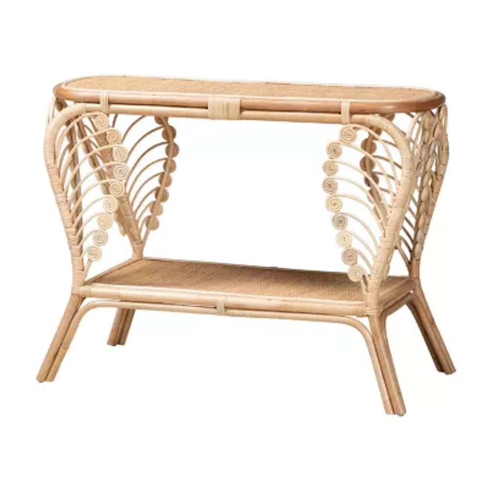 Bastet 2-Drawer Rattan Console Table