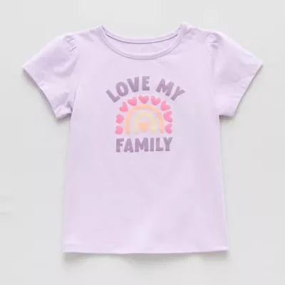 Okie Dokie Toddler & Little Girls Round Neck Short Sleeve Graphic T-Shirt