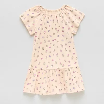 Okie Dokie Toddler & Little Girls Short Sleeve Drop Waist Dress