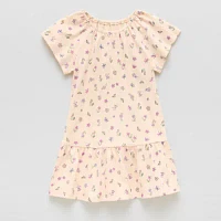 Okie Dokie Toddler & Little Girls Short Sleeve Drop Waist Dress