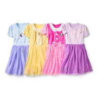 Disney Collection Little & Big Girls Short Sleeve Rapunzel Tutu Dress