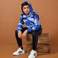 adidas Big Boys Embroidered Fleece Hoodie