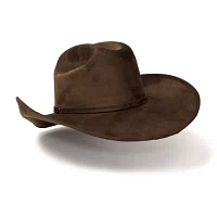 Western Express Brown Suede Finish Cattleman Horse Head Accent Mens Cowboy Hat