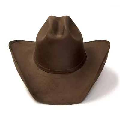 Western Express Brown Suede Finish Cattleman Horse Head Accent Mens Cowboy Hat
