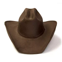 Western Express Brown Suede Finish Cattleman Horse Head Accent Mens Cowboy Hat