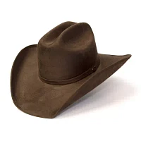 Western Express Brown Suede Finish Cattleman Horse Head Accent Mens Cowboy Hat