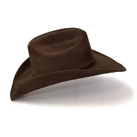 Western Express Brown Suede Finish Cattleman Horse Head Accent Mens Cowboy Hat