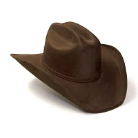 Western Express Brown Suede Finish Cattleman Horse Head Accent Mens Cowboy Hat