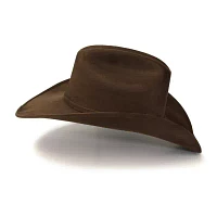Western Express Brown Suede Finish Cattleman Horse Head Accent Mens Cowboy Hat