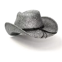 Western Express Gray Straw Pinch Front Mens Cowboy Hat