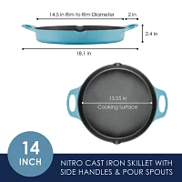 Rachael Ray Nitro Cast Iron 14" Skillet with Side Handles