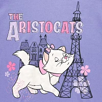 Disney Collection Little & Big Girls Crew Neck Short Sleeve Marie The Aristocats Graphic T-Shirt