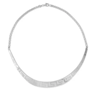 Made in Italy Womens Sterling Silver Collar Necklace