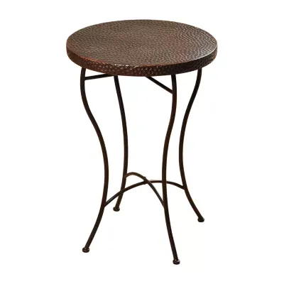 Round Hammered Accent Table