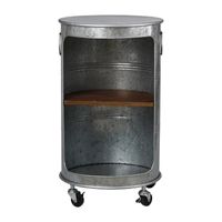 Church St. Round Metal End Table w/Wheels