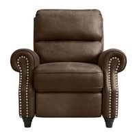ProLounger Anna Traditional Roll-Arm Push Back Recliner Distressed Faux Leather with Nailheads