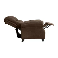 ProLounger Anna Traditional Roll-Arm Push Back Recliner Distressed Faux Leather with Nailheads