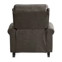 Anna Push Back Roll-Arm Recliner Distressed Faux Leather