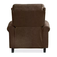ProLounger Anna Traditional Roll-Arm Push Back Recliner Distressed Faux Leather with Nailheads