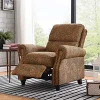 Anna Push Back Roll-Arm Recliner in Paisley Print