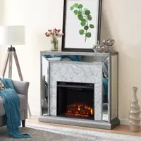 Jadian Mirrored Faux Marbled Fireplace