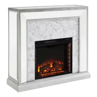 Jadian Mirrored Faux Marbled Fireplace