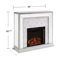 Jadian Mirrored Faux Marbled Fireplace