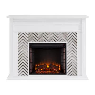 Andley Tiled Marble Electric Fireplace