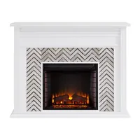 Andley Tiled Marble Electric Fireplace