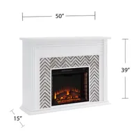 Andley Tiled Marble Electric Fireplace