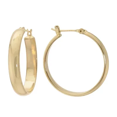 Silver Reflections 24K Gold Over Brass 30mm Hoop Earrings