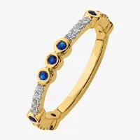 Womens 1/10 CT. T.W. Lab Created Blue Sapphire 14K Gold Stackable Ring