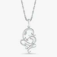 Lord Ganesha Womens Diamond Accent Natural White Diamond 14K White Gold Pendant Necklace