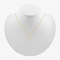 Lord Ganesha Womens Diamond Accent Natural White Diamond 14K White Gold Pendant Necklaces