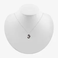 Ohm Symbol Womens 1/6 CT. T.W. Natural Champagne Diamond 14K White Gold Pendant Necklace