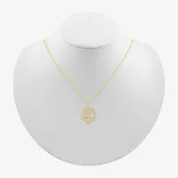 Khanda Womens 1/8 CT. T.W. Natural White Diamond 14K Gold Pendant Necklace