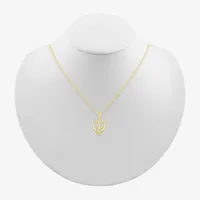 Khanda Womens Diamond Accent Natural White Diamond 14K Gold Pendant Necklace