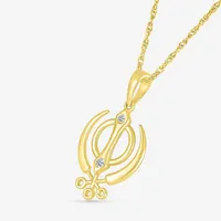 Khanda Womens Diamond Accent Natural White Diamond 14K Gold Pendant Necklace