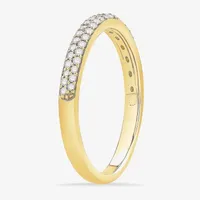 Micro Pave 2MM 1/4 CT. T.W. Natural White Diamond 10K Gold Anniversary Wedding Band